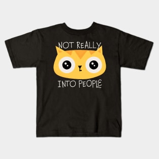 Not Really Into People Cat Kids T-Shirt